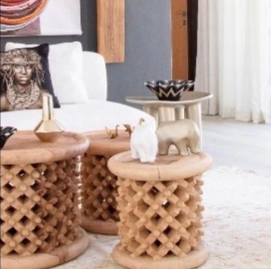 Wooden Bamileke Stools For Sale in Acton, Illinois